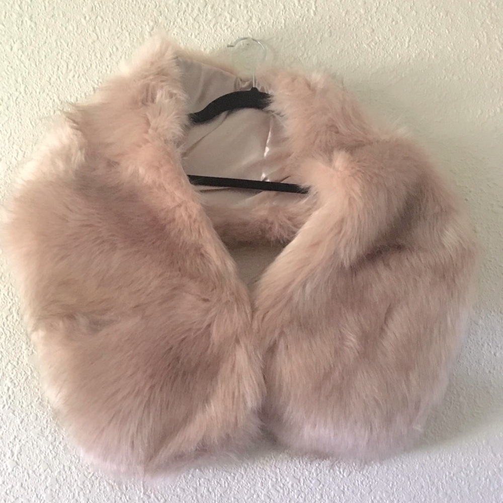 Blush Pink Faux Fur Wrap